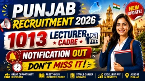 Punjab Lecturer Cadre Recruitment 2026 Notification Out - Apply Online for 1013 Posts