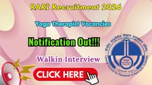 RARI Yoga Therapist Recruitment 2026 - Walkin RARI Yoga Therapist Recruitment 2026 - Walkin