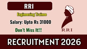 RRI Engineering Trainee Recruitment 2026 - Apply Online