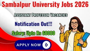 Sambalpur University Assistant Professor Recruitment 2026 - Walkin