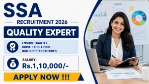 SSA Quality Expert Recruitment 2026 - Apply Online SSA Quality Expert Recruitment 2026 - Apply Online