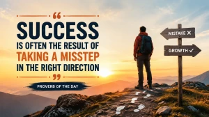 Success is often the result of taking a misstep in the right direction| Proverb of the Day