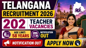 Telangana Teacher Recruitment 2026 (Short Notice) - Apply Online for 202 Posts Telangana Teacher Recruitment 2026 (Short Notice) - Apply Online for 202 Posts