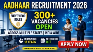 Aadhaar Supervisor Recruitment 2026 Notification Out - Apply Online for 348 Posts Across Multiple States Aadhaar Supervisor Recruitment 2026 Notification Out - Apply Online for 348 Posts Across Multiple States