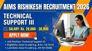 AIIMS Rishikesh Technical Support III Recruitment 2026 - Apply Online