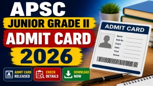 APSC Junior Grade II Admit Card 2026 -  Download Link Here