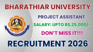 Bharathiar University Project Assistant Recruitment 2026 - Apply Online Bharathiar University Project Assistant Recruitment 2026 - Apply Online