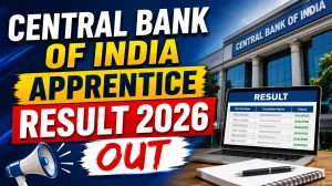 Central Bank of India Apprentice Result 2026 Out - Check Provisionally Shortlisted Candidates List