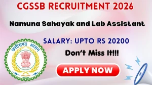 CGSSB Recruitment 2026 - Apply Online for 36 Namuna Sahayak and Lab Assistant Posts