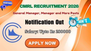 CMRL Recruitment 2026 - Apply Online for General Manager, Manager and More Posts CMRL Recruitment 2026 - Apply Online for General Manager, Manager and More Posts