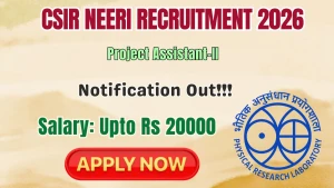CSIR NEERI Project Assistant Recruitment 2026 - Walkin