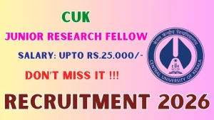 CUK Junior Research Fellow Recruitment 2026 - Apply Online