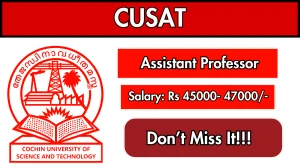 CUSAT Assistant Professor Recruitment 2026 - Apply Online CUSAT Assistant Professor Recruitment 2026 - Apply Online