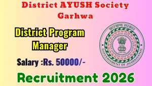 District AYUSH Society Garhwa District Program Manager Recruitment 2026 - Apply Online