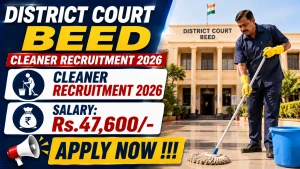 District Court Beed Cleaner Recruitment 2026 - Apply Offline
