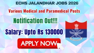 ECHS Jalandhar Recruitment 2026 - Apply Offline for 28 Safaiwala, Pharmacist and More Posts ECHS Jalandhar Recruitment 2026 - Apply Offline for 28 Safaiwala, Pharmacist and More Posts