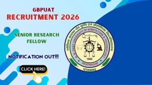 GBPUAT Senior Research Fellow Recruitment 2026 - Apply Online GBPUAT Senior Research Fellow Recruitment 2026 - Apply Online