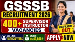 GSSSB Supervisor Instructor Recruitment 2026 Notification Out - Apply Online for 439 Posts GSSSB Supervisor Instructor Recruitment 2026 Notification Out - Apply Online for 439 Posts