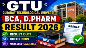 GTU Exam Result 2026 Out - Check BCA & D.Pharm Regular/ Remedial Result Online at gturesults.in GTU Exam Result 2026 Out - Check BCA & D.Pharm Regular/ Remedial Result Online at gturesults.in
