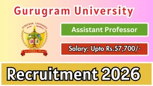 Gurugram University Assistant Professor Recruitment 2026 - Apply Offline for 13 Posts