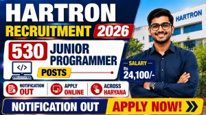Hartron Junior Programmer Recruitment 2026 Notification Out - Apply Online for 530 Posts