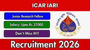 ICAR IARI Junior Research Fellow Recruitment 2026 - Apply Online