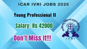 ICAR IVRI Young Professional Recruitment 2026 - Walkin ICAR IVRI Young Professional Recruitment 2026 - Walkin