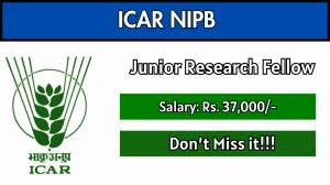 ICAR NIPB Junior Research Fellow Recruitment 2026 - Walkin