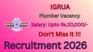 IGRUA Plumber Recruitment 2026 - Apply Online IGRUA Plumber Recruitment 2026 - Apply Online