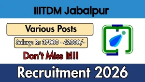 IIITDM Jabalpur Recruitment 2026 - Apply Online for Junior Research Fellow & Senior Research Fellow posts