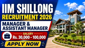 IIM Shillong Recruitment 2026 - Apply Online for Manager & Assistant Manager Posts