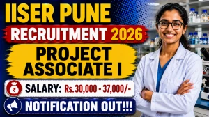 IISER Pune Project Associate I Recruitment 2026 - Apply Online