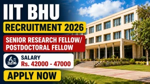 IIT BHU Recruitment 2026 - Apply Online for Senior Research Fellow/ Postdoctoral Fellow