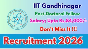 IIT Gandhinagar Post-Doctoral Fellow Recruitment 2026 - Apply Online