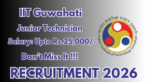 IIT Guwahati Junior Technician Recruitment 2026 - Apply Online