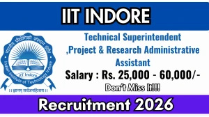 IIT Indore Recruitment 2026 - Walkin for Technical Superintendent, Research Administrative Assistant and More Posts IIT Indore Recruitment 2026 - Walkin for Technical Superintendent, Research Administrative Assistant and More Posts