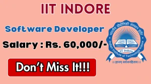 IIT Indore Software Developer Recruitment 2026 - Walkin