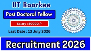 IIT Roorkee Post Doctoral Fellow Recruitment 2026 - Apply Online