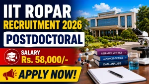 IIT Ropar Postdoctoral Recruitment 2026 - Apply Online IIT Ropar Postdoctoral Recruitment 2026 - Apply Online