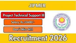 JIPMER Project Technical Support III Recruitment 2026 - Apply Online