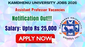 Kamdhenu University Assistant Professor Recruitment 2026 - Apply Online for 10 Posts