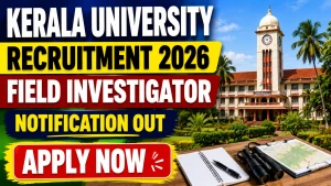 Kerala University Field Investigator Recruitment 2026 - Walkin Kerala University Field Investigator Recruitment 2026 - Walkin