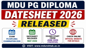 MDU PG Diploma Date Sheet 2026 Out - Download Date Sheet PDF Online at mdu.ac.in MDU PG Diploma Date Sheet 2026 Out - Download Date Sheet PDF Online at mdu.ac.in