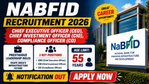 NaBFID Recruitment 2026 - Apply Online for Chief Investment Officer, Compliance Officer and MorPosts NaBFID Recruitment 2026 - Apply Online for Chief Investment Officer, Compliance Officer and MorPosts