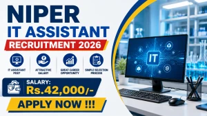 NIPER IT Assistant Recruitment 2026 - Apply Offline