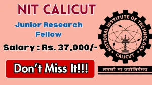 NIT Calicut Junior Research Fellow Recruitment 2026 - Apply Online