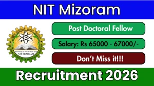 NIT Mizoram Recruitment 2026 - Apply Online for Institute Post-Doctoral Fellow Posts