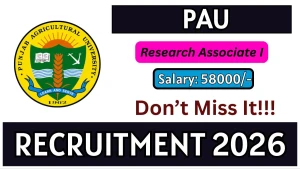 PAU Research Associate I Recruitment 2026 - Apply Offline