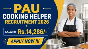 PAU Cooking Helper Recruitment 2026 - Apply Offline PAU Cooking Helper Recruitment 2026 - Apply Offline
