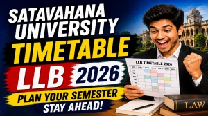 Satavahana University LLB Time Table 2026 Out - Download II & IV Sem Exam Dates